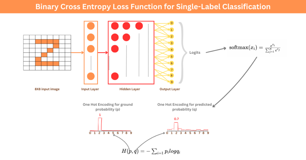 Binary Cross Entropy Loss Function for single-label Classification