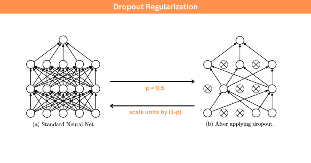 Dropout regularization to avoid overfitting