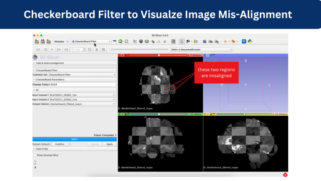 Checkerboard Filter to Visualze Image Mis-Alignment